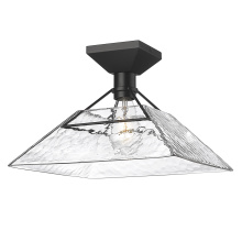 Golden 3308-SF BLK-WTG - Golden Lighting Kepler 1-light Semi-Flush Mount in Matte Black
